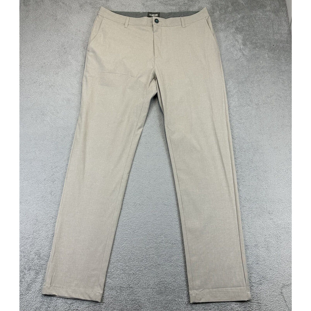 Linksoul Boardwalker Chino Pants Men's Size 38 x 34 Tan Flat Front Golf EUC